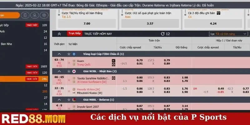 Các dịch vụ nổi bật của P Sports