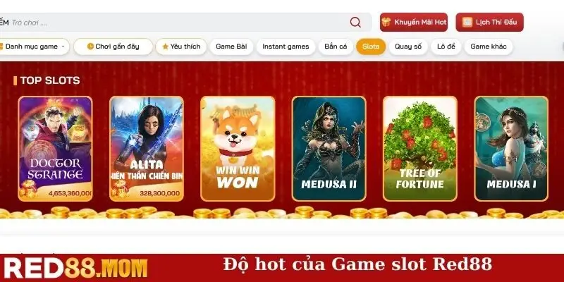 Độ hot của game slot Red88