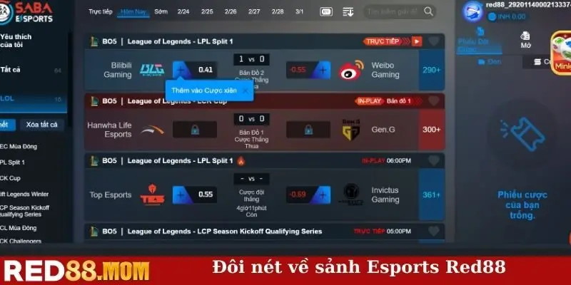 Đôi nét về sảnh Esports Red88