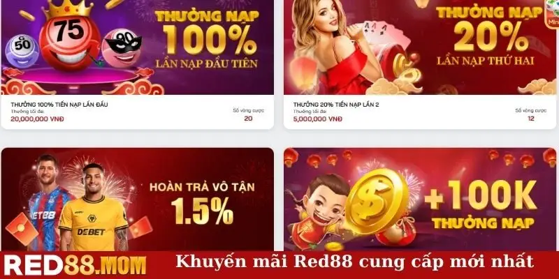 Khuyến mãi Red88 cung cấp mới nhất