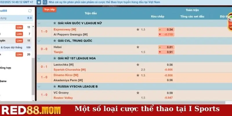 Một số loại cược thể thao tại I Sports