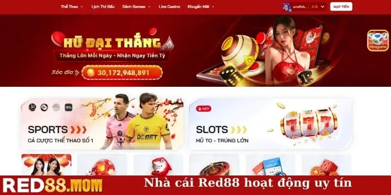 Nhà cái Red88 hoạt động uy tín