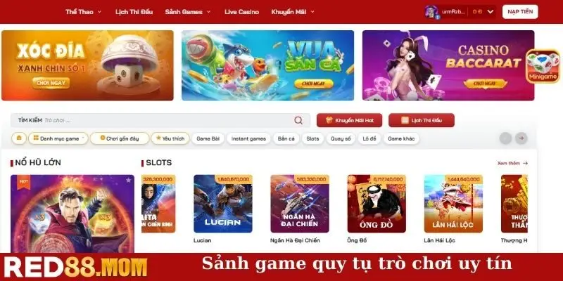 Sảnh game quy tụ trò chơi uy tín