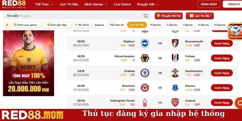 Thủ tục đăng ký gia nhập hệ thống