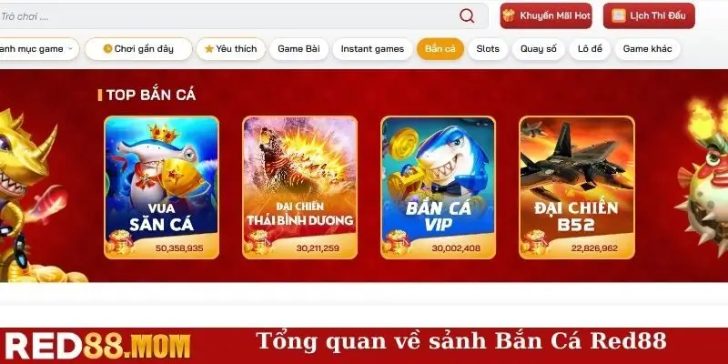 Tổng quan về sảnh bắn cá Red88